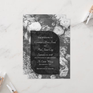 Elegante schwarze und weiße Hochzeitseinladung Einladung