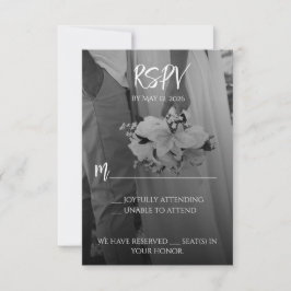 Elegante schwarze und weiße RSPV-Karte RSVP Karte