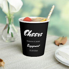Elegante Schwarze Verlobung Gastgeschenke Hochzeit Pappbecher