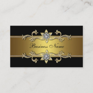 Elegante schwarze Visitenkarte mit goldenem Design