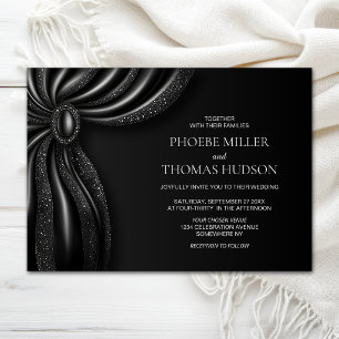 Elegante schwarze Vorhang-Hochzeit Einladung