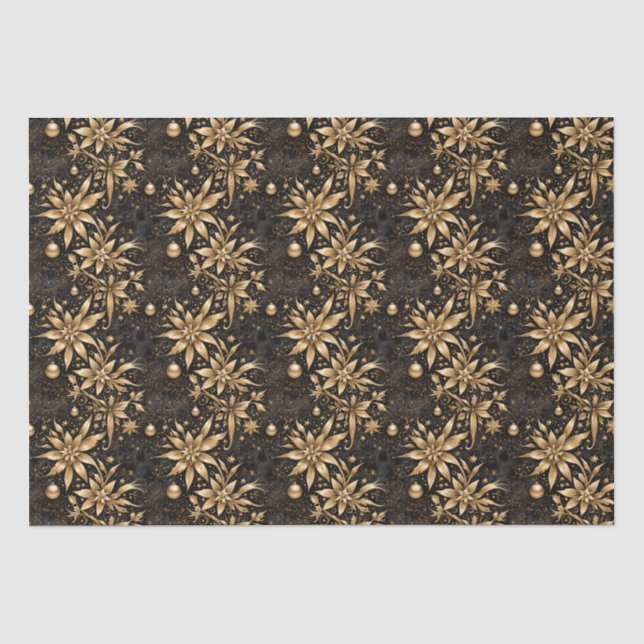 Elegante Schwarzes Gold Seidenpapier (Vorderseite)