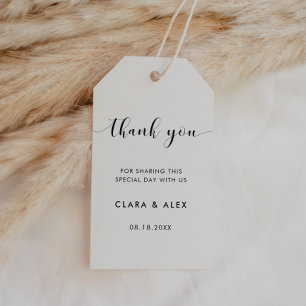 Elegante Schwarzweiß-Gastgeschenk Hochzeit-Tags Geschenkanhänger