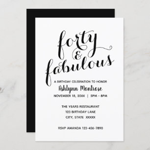 Elegante Schwarzweiss-vierzig u. fabelhafter Einladung