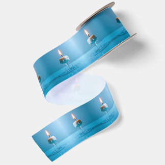 Elegante schwebende Kerze Satinband