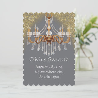 ELEGANTE SCHWEET 16 GEBURTSTAGLICHE EINLADUNG
