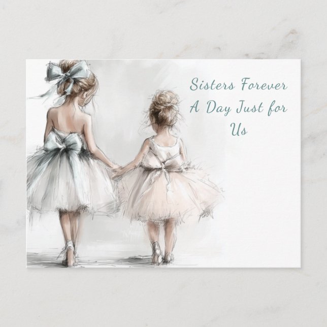 Elegante Schwestertage Einladung - Pastel Art Postkarte (Vorderseite)