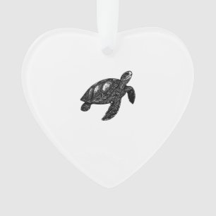 Elegante schwimmende alte Wasserschildkröte Kopie Ornament