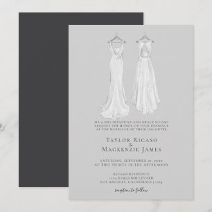 Elegante schwule Hochzeit Zwei Bräute in Kleidern Einladung