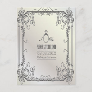 elegante Schwünge moderne Hochzeit Save-the-Date-K Ankündigungspostkarte