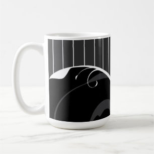 Elegante Schwünge Schwarz und Weiß Kaffeetasse