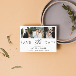 Elegante Script 3-Foto-Collage-Hochzeit Save The Date