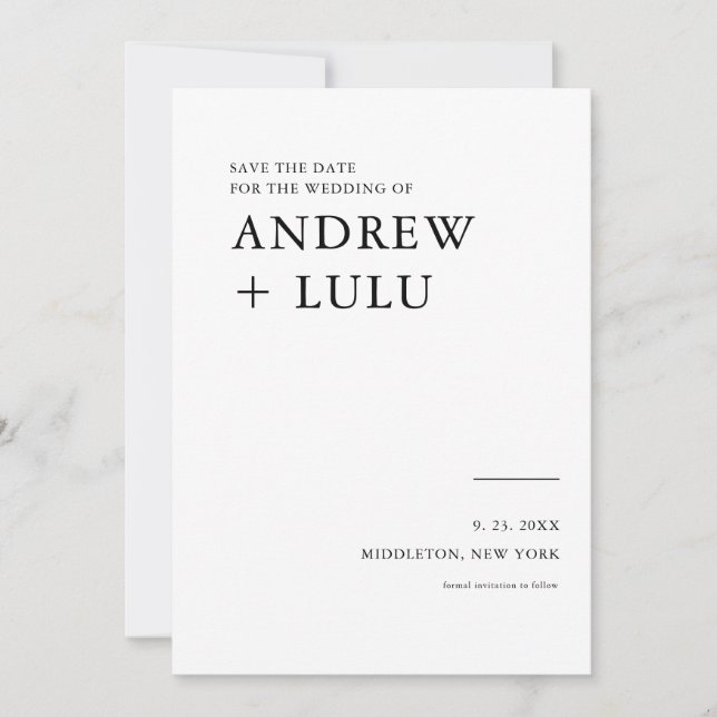 Elegante Script Ankündigung Datum freihalten Card (Vorderseite)