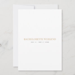 Elegante Script Bachelorette Weekend Card Einladung