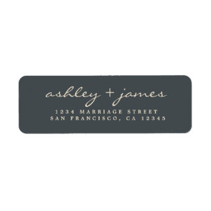 Elegante Script Black Ivory Wedding Rücksendeadres