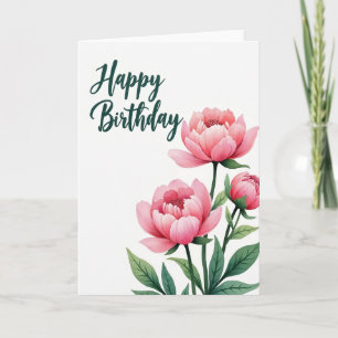 Elegante Script Blossom-Karte Karte