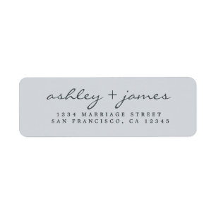 Elegante Script Blue Wedding Rücksendeadresse