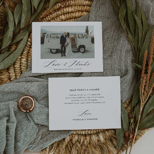 Elegante Script Border Flat Danke Karte