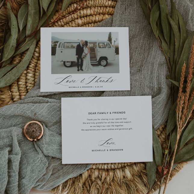 Elegante Script Border Flat Danke Karte (Von Creator hochgeladen)