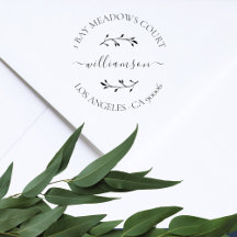 Elegante Script Botanical Custom-Rücksendeadresse