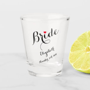 Elegante Script Bride Bachelorette Wedding Party Schnapsglas