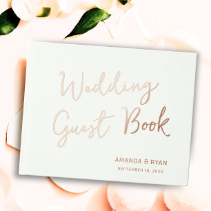 Elegante Script Bride Groom Wedding Gästebuch