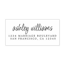 Elegante Script Calligrafy Name Address Permastempel