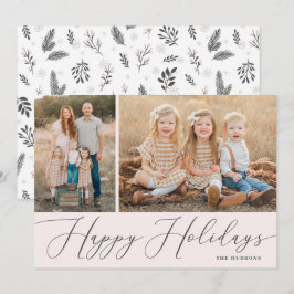 Elegante Script Calligrafy Simple 2 Foto Holiday Feiertagskarte