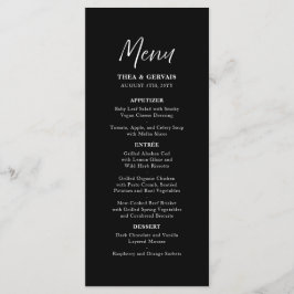 Elegante Script Calligraphy Black Wedding Menükarte