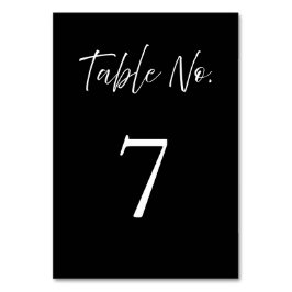 Elegante Script Calligraphy Black Wedding Tischnummer