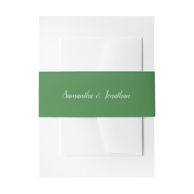 Elegante Script Calligraphy Dark Sage Green Weddin Einladungsbanderole (Vorderseite Beispiel)