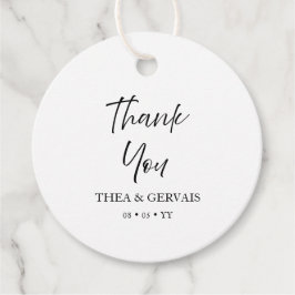 Elegante Script Calligraphy Minimal White Wedding Geschenkanhänger