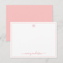 Elegante Script Calligraphy Pink Daisy