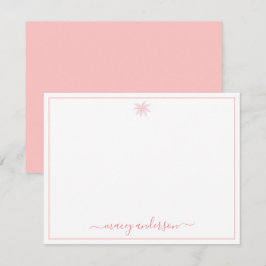 Elegante Script Calligraphy Pink Daisy Mitteilungskarte