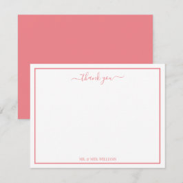 Elegante Script Calligraphy Pink Vielen Dank Mitteilungskarte