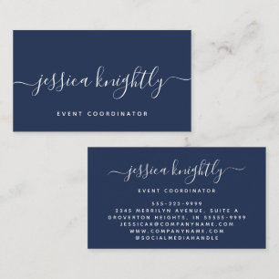 Elegante Script Calligraphy Swash Minimalistisch B Visitenkarte