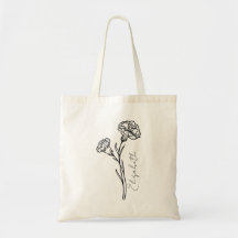 Elegante Script Carnation Januar Geburtsname Blume