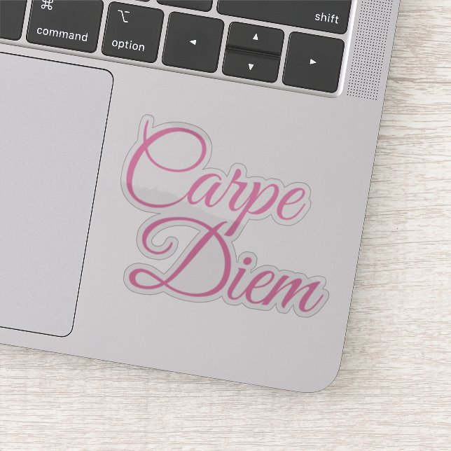 Elegante Script Carpe Diem Motivierend Aufkleber (Detail)