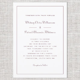 Elegante Script Classic Burgundy Formal Hochzeiten Einladung