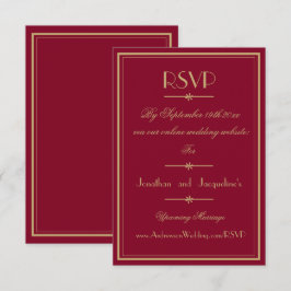 Elegante Script Classic Chic Burgundy Wedding RSVP Karte