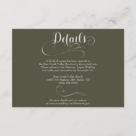 Elegante Script Classic Wedding Details Begleitkarte