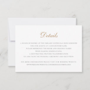 Elegante Script Classic Wedding Details Beilage Einladung