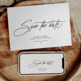 Elegante Script Clean Moderne Minimalistische Hoch Save The Date