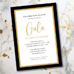 Elegante Script Corporate Gala Fundraiser Einladung<br><div class="desc">Dieses elegante Skript Gala Auction and Fundraiser lädt mit einem raffinierten Design,  das Skripttext und eine schwarz-goldene Grenze bietet.</div>