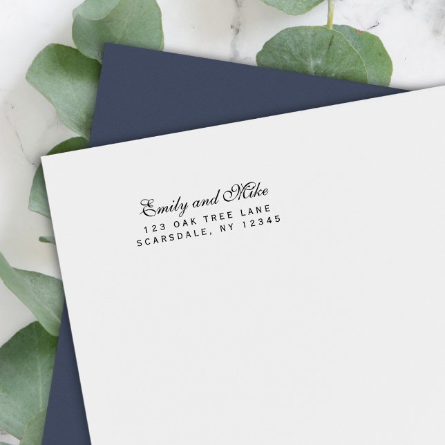 Elegante Script Couple Name Rücksendeadresse Permastempel (Von Creator hochgeladen)