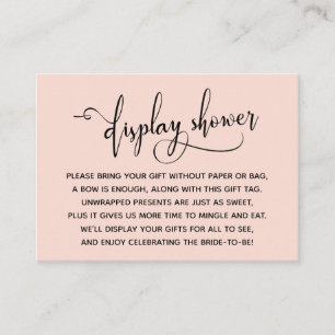 Elegante Script Display Brautparty Blush Tag Begleitkarte