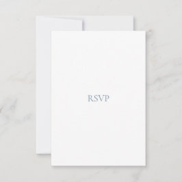 Elegante Script Dusty Blue & White RSVP Card Karte