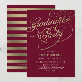 Elegante Script EDITABLE COLOR Abschluss Card Einladung
