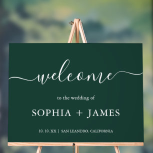 Elegante Script Emerald Green Minimalistisch Weddi Acrylschild