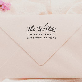 Elegante Script-Familienname und Typografie-Adress Gummistempel